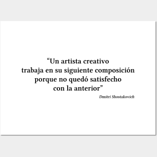 Shostakovich quote | Black | Un artista creativo trabaja en su siguiente composición Posters and Art